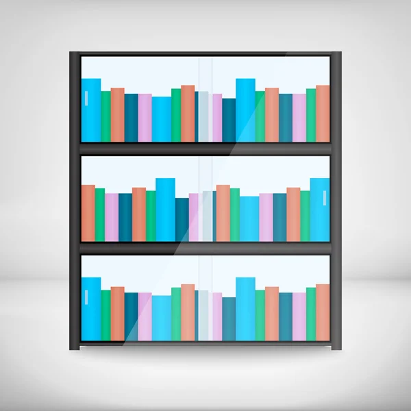 Estantes con libros coloridos — Vector de stock