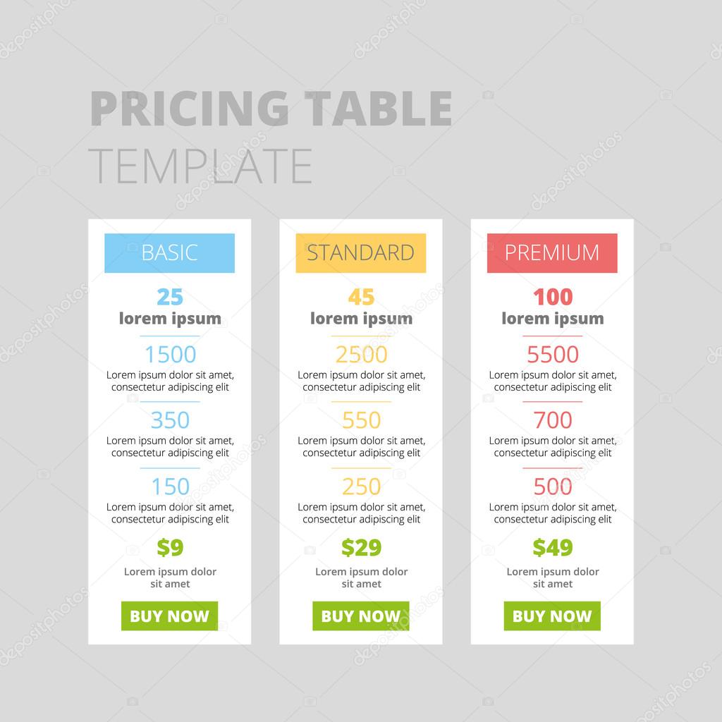 Three tariffs. interface for the site Stock Vector by ©123sasha 80871002