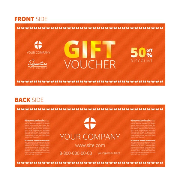 Ontwerp van Voucher en cadeaubon — Stockvector