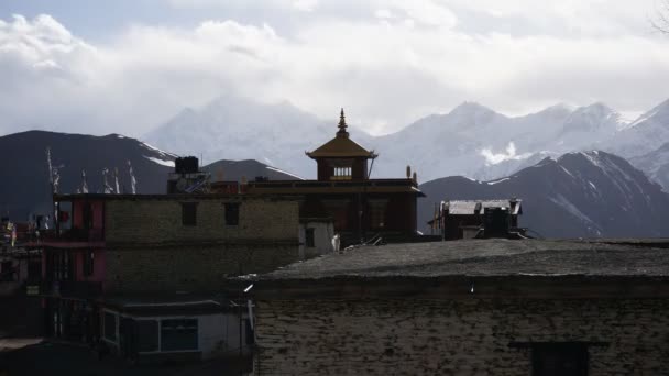 Vista de la montaña en Nepal — Vídeos de Stock