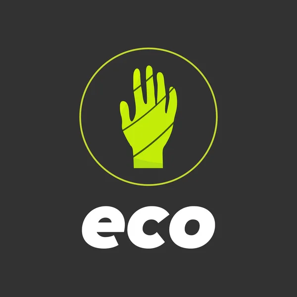 Eco hand in circle — Stock Vector