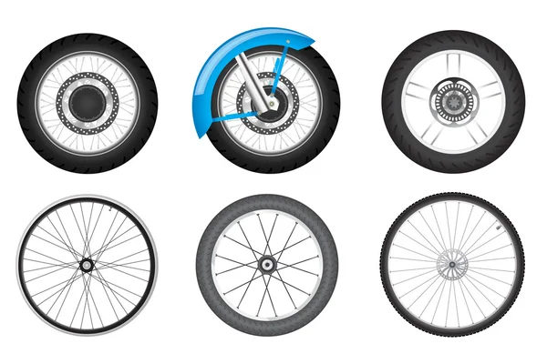 Jeu de roues de vélo — Image vectorielle
