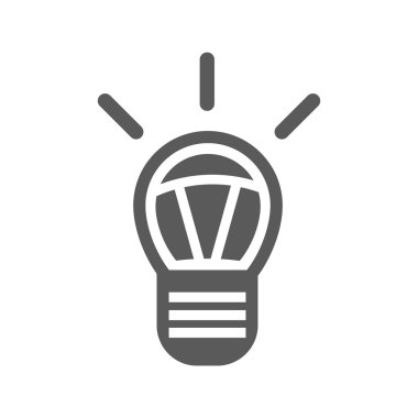 siyah elektrikli ampul simgesi