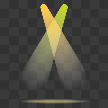 Sahne ışıkları ile turuncu ve yeşil ışık