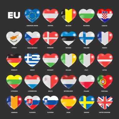Avrupa Birliği bayrakları Hearts