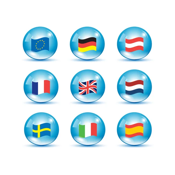 Drapeaux des pays de l'Union européenne — Image vectorielle