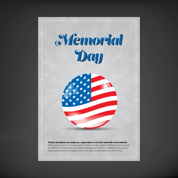 Cartel del Día Memorial — Vector de stock