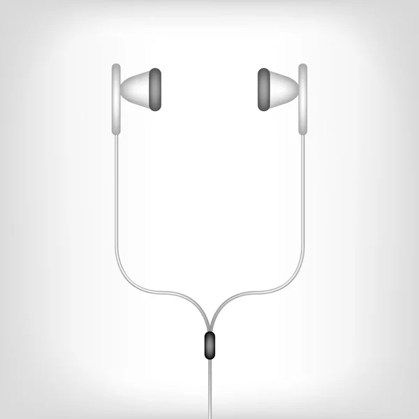 White earphones vector — Stock Vector