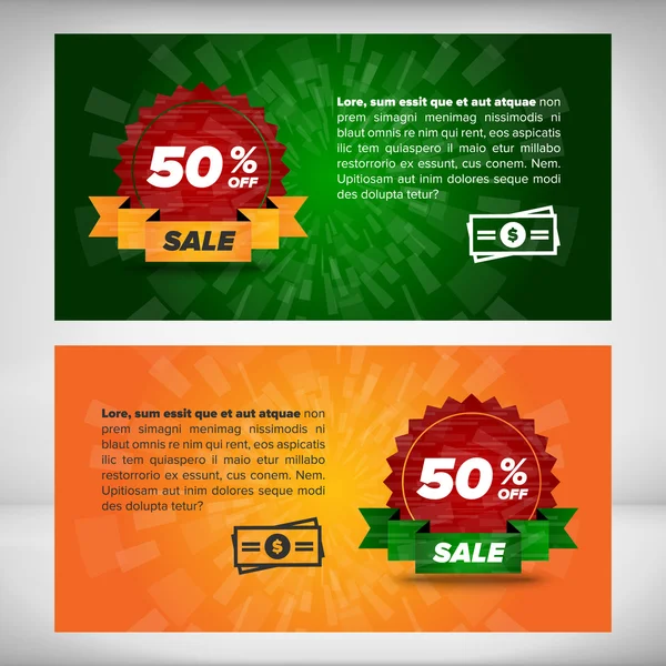 Horizontal sale banners — Stock Vector