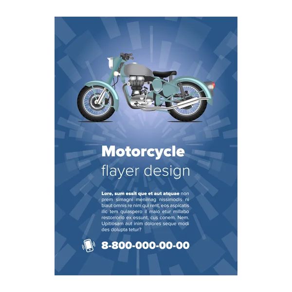 Camada ou cartaz com motocicleta — Vetor de Stock