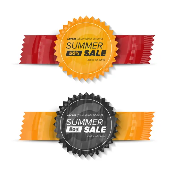 Verão venda círculo autocolantes — Vetor de Stock