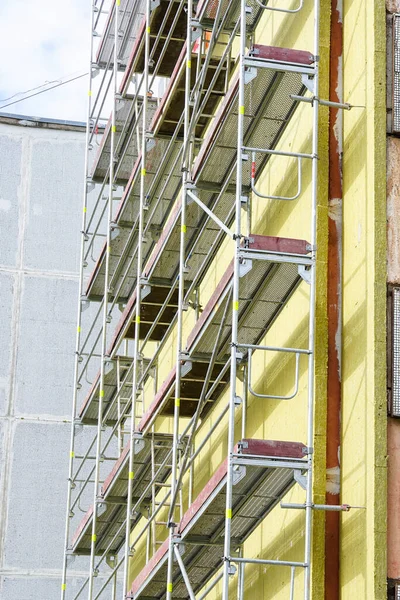 Huis Buitenmuur Warmte Isolatie Met Minerale Wol Platen — Stockfoto