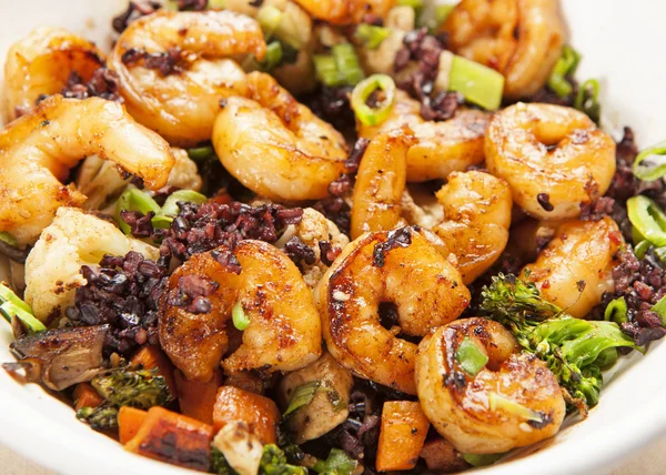 Shrimp and Vegetable Rice Bowl — Stock Photo, Image