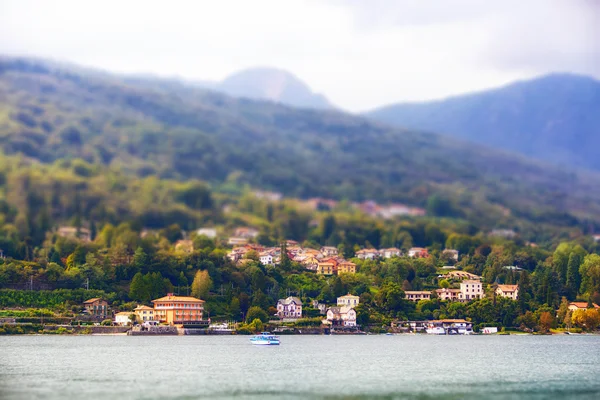 Bellagio på Italien, Tilt Shift miniatyr — Stockfoto