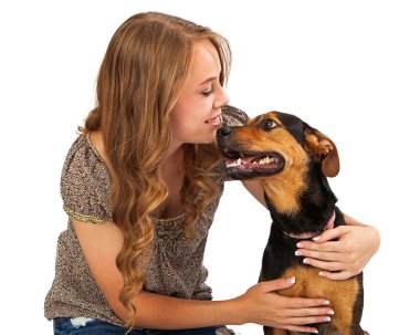 Genç Bayan toplantı yeni köpek