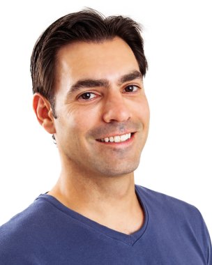 Çekici erkek T-Shirt yakın çekim