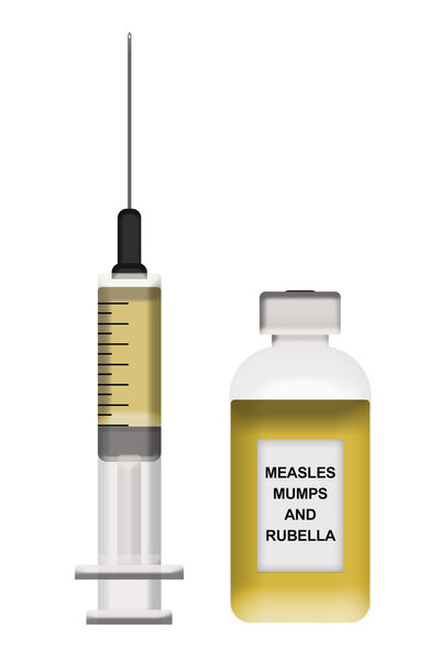 Vaccination bottle and syringe