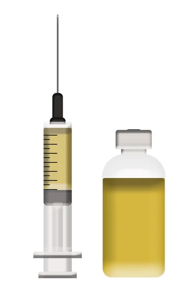 Medicine bottle and syringe — Stock Photo, Image