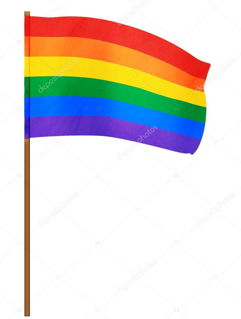 Gay Pride Flag Waving