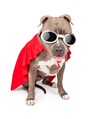 Superhero Dog Wearing Cape clipart