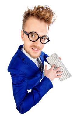 Akıllı programcı. Komik akıllı işadamı.