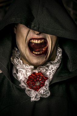 vampir sırıtır. Cadılar Bayramı kavramı.
