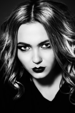 Depresyon. Siyah-beyaz portre .