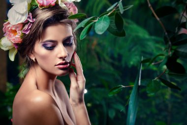 bahar görüntü. Güzellik, kozmetik. Kalıcı makyaj.