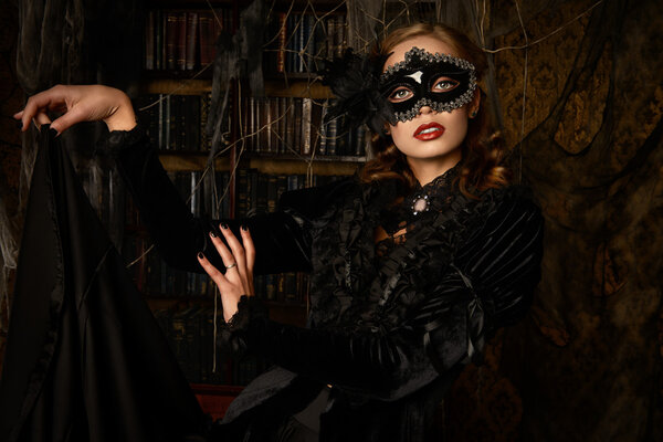 mysterious girl . Halloween concept.