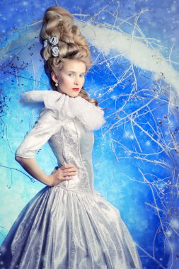 karlı ormanı. Rönesans ve Barok tarzı.