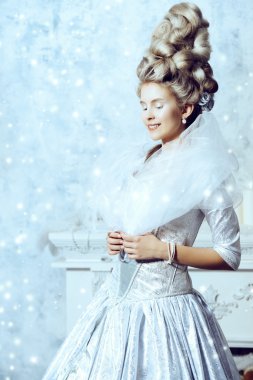 Rönesans yaş. Onun kar sarayında güzel buz kraliçesi.  