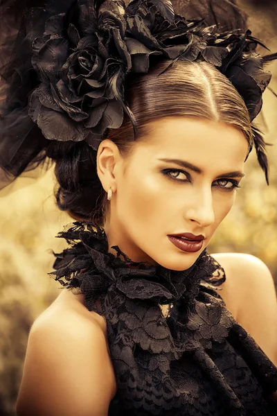 gothic belle. Make-up, hairstyle.