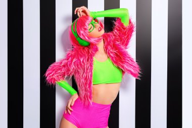 disco dansing Glamorous fashion model