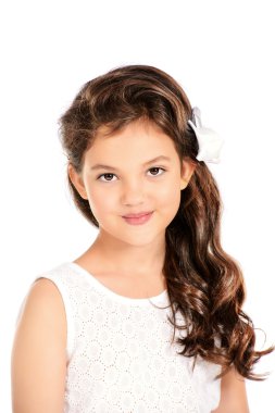 Çocuk portre. Stüdyo vurdu.