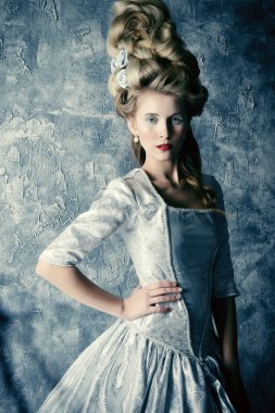 Haute couture. Buz kraliçesi portre.