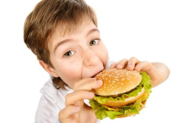 Burger sağlıklı ve sağlıksız gıda kavramı yeme.