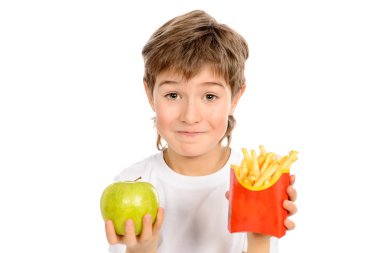 fastfood yemek. Sağlıklı ve sağlıksız gıda kavramı.