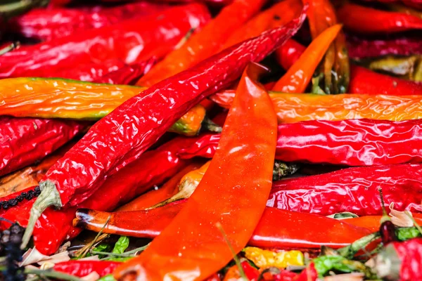 Close up red chilli peppers — Stock Photo, Image