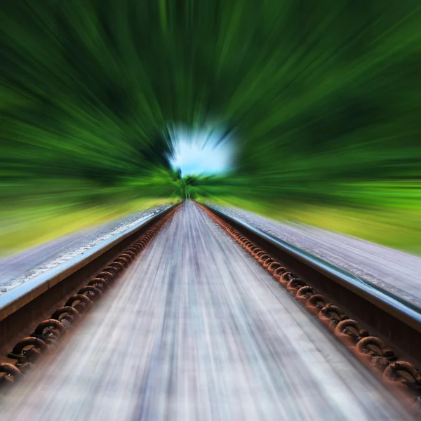 Railway track blurred — Stock Photo, Image