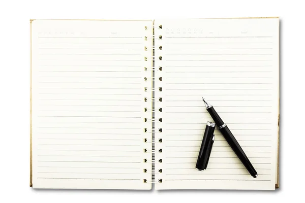Бумага и ручка на белом фоне . — стоковое фото