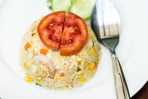 Smažená rýže s krevetami — Stock fotografie