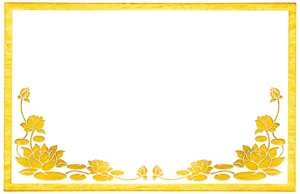 Prydnad element, vintage guld blommig stuckatur mönster med ram — Stockfoto