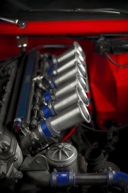 Inline six tuned racing engine clipart