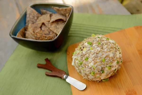Vegan Cheese Ball and cheese spreader — Stock Photo, Image