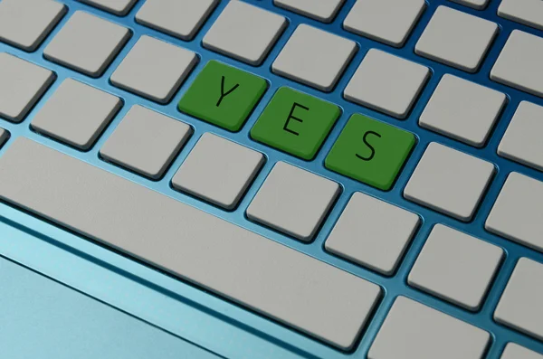 Yes answer on a keyboard concept — Stock Photo, Image