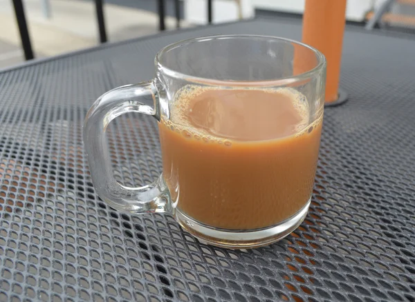 Espresso at an outdoor cafe — Stock Photo, Image