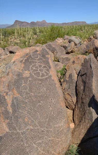 Pictografías prehistóricas del petroglifo de Hohokam —  Fotos de Stock