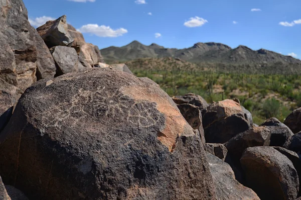 Pictogramas de petroglifo hohohokam — Fotografia de Stock