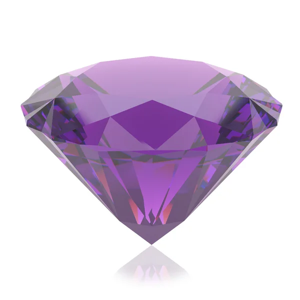 Purple crystal på vit bakgrund. — Stockfoto