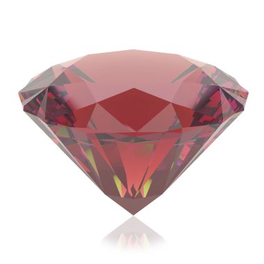 Beyaz zemin üzerine kırmızı kristal